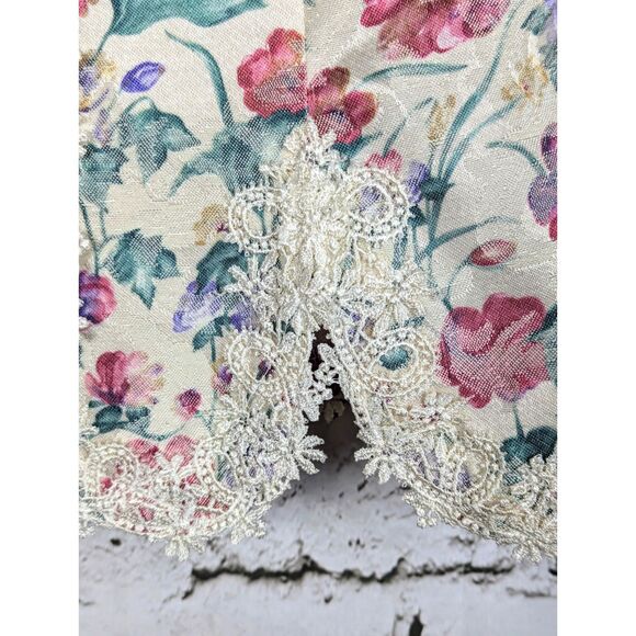 Vintage Floral Brocade Pearl-Button Coastal Grandma English Garden Jacket 4P - Picture 5 of 10